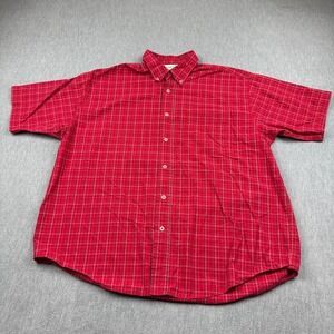 Wrangler Hero Shirt Mens XL Red‎ Plaid Button Down Short Sleeve Casual